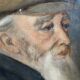 Oil on canvas Portrait of an old man in a beret