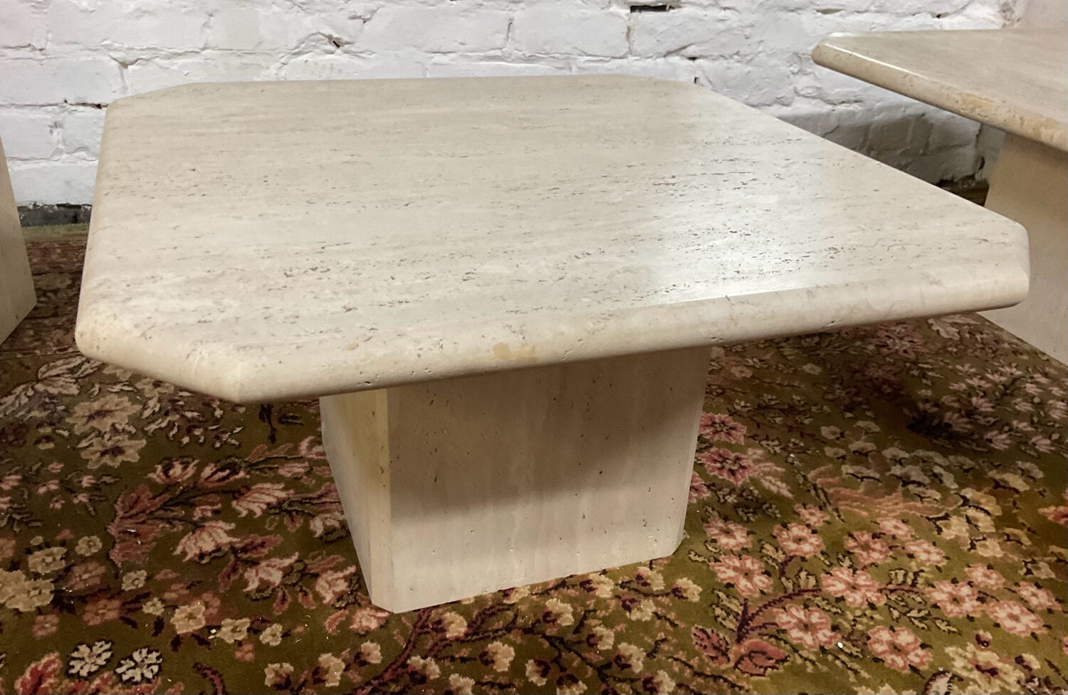 Vintage travertine coffee table in the 70s