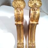 Pair of square door rod gilded wood 19th century