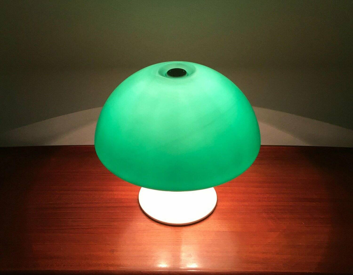 Mid-century green Italian table lamp Toledo by Luigi Massoni for Guzzini, 1960s.