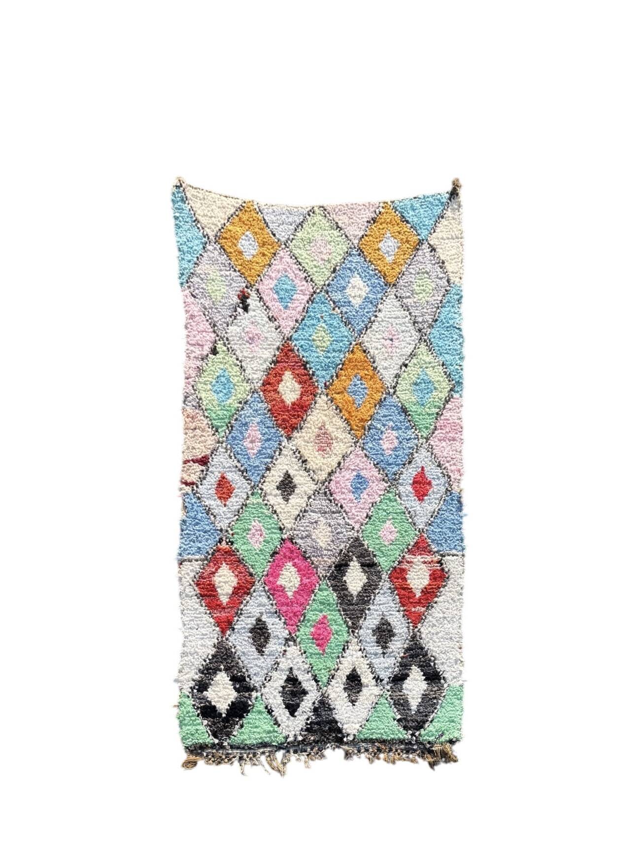 Boucherouite Berber rug – 100 x 210 cm – Handmade in Morocco