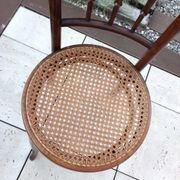 Chaise bistrot Fischel avec assise cannée vintage années 20/40