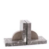 Art Deco Grey Marble Bookends