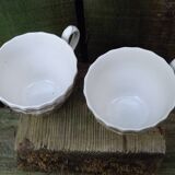 Set of 2 English porcelain cups with horse motifs