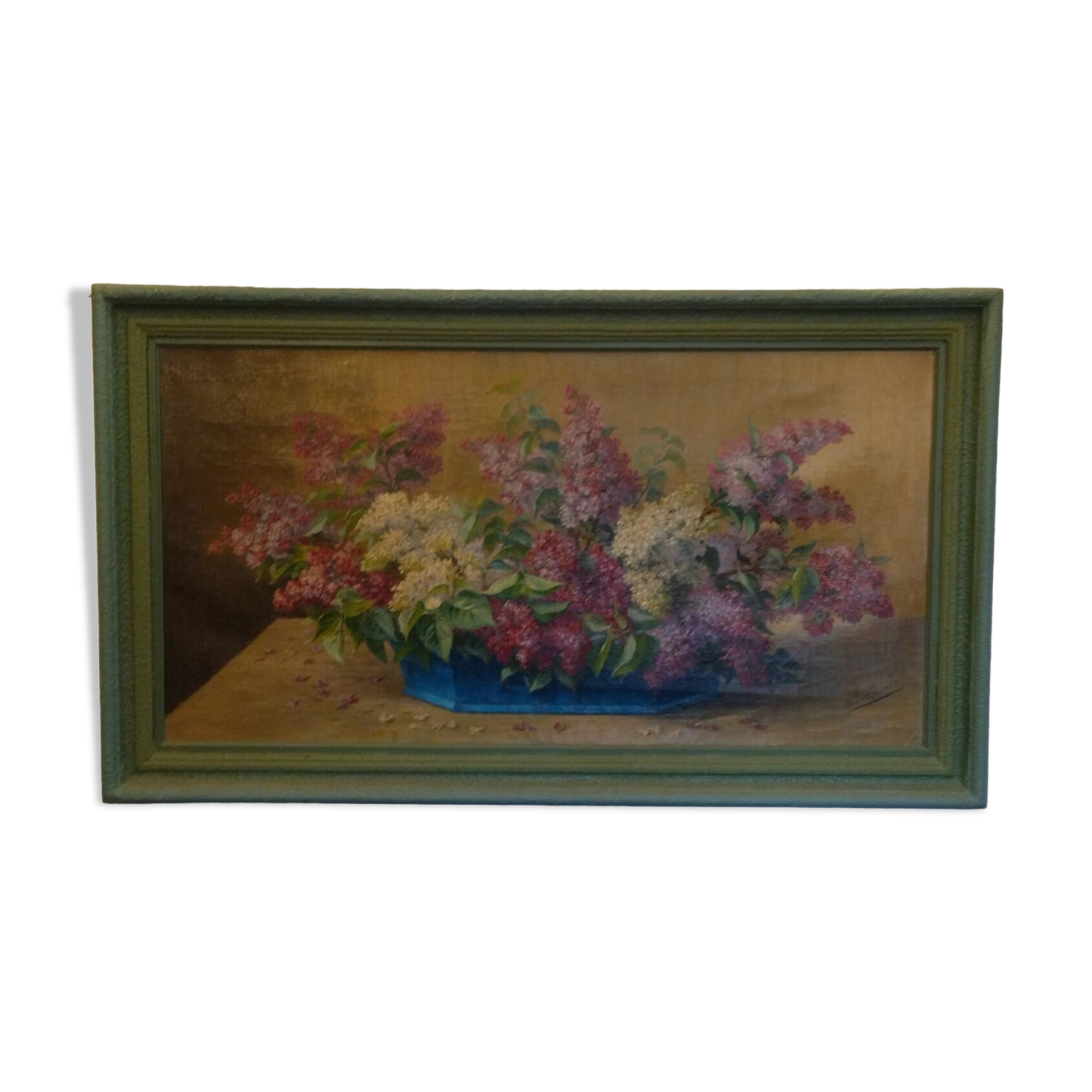 Old painting 76/130 oil on canvas signed Milcent Thorailler