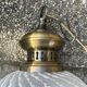Brass and opaline pendant light, 1980s