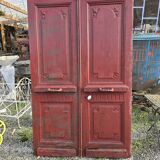 Ancienne double porte d’entrée en chêne