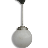 Suspension white opaline ball chandelier