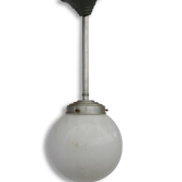 Suspension lustre boule opaline blanche