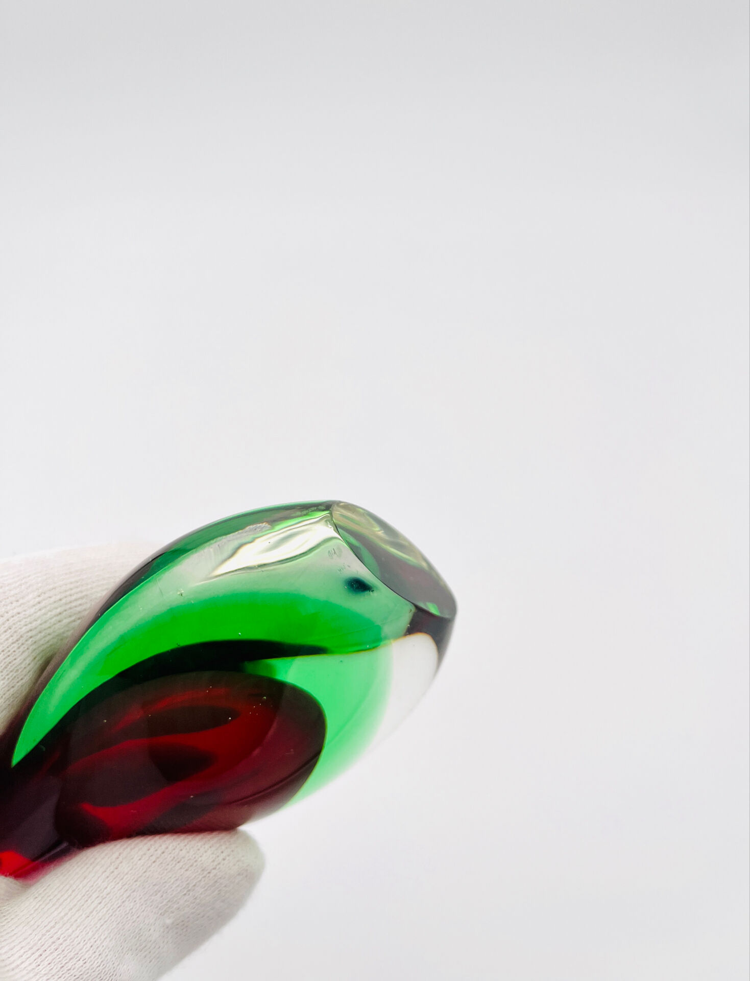 Murano Soliflore Vase - Flavio Poli - Sommerso Red Green 19cm