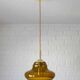 Hand-blown amber glass pendant light: MCM retro bar golden hanging lamp
