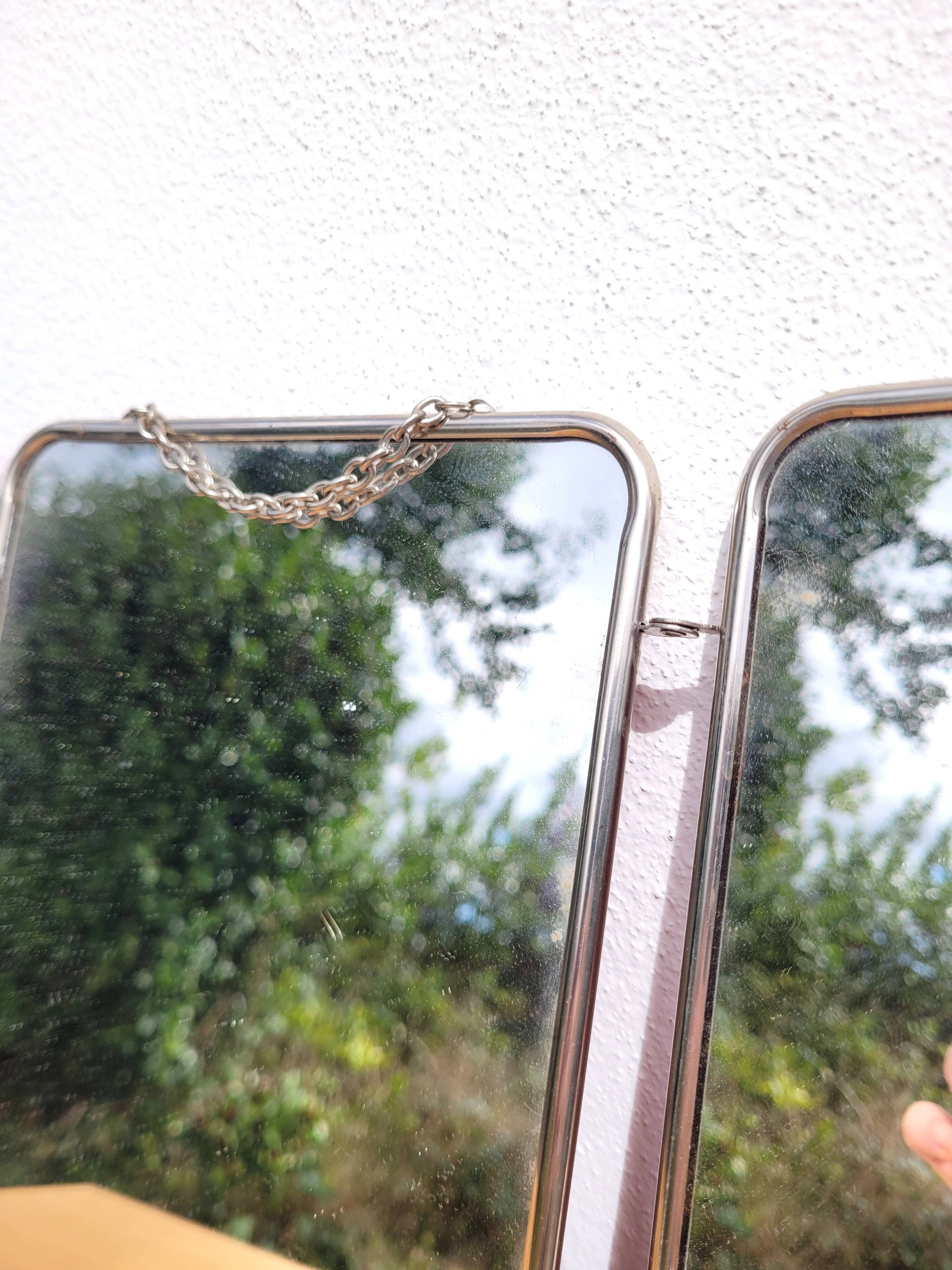 Vintage triptych barber mirror