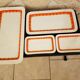 Set of 4 rectangular vintage orange dishes