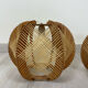 Pair of Scandinavian pendant lamps in wood and wires