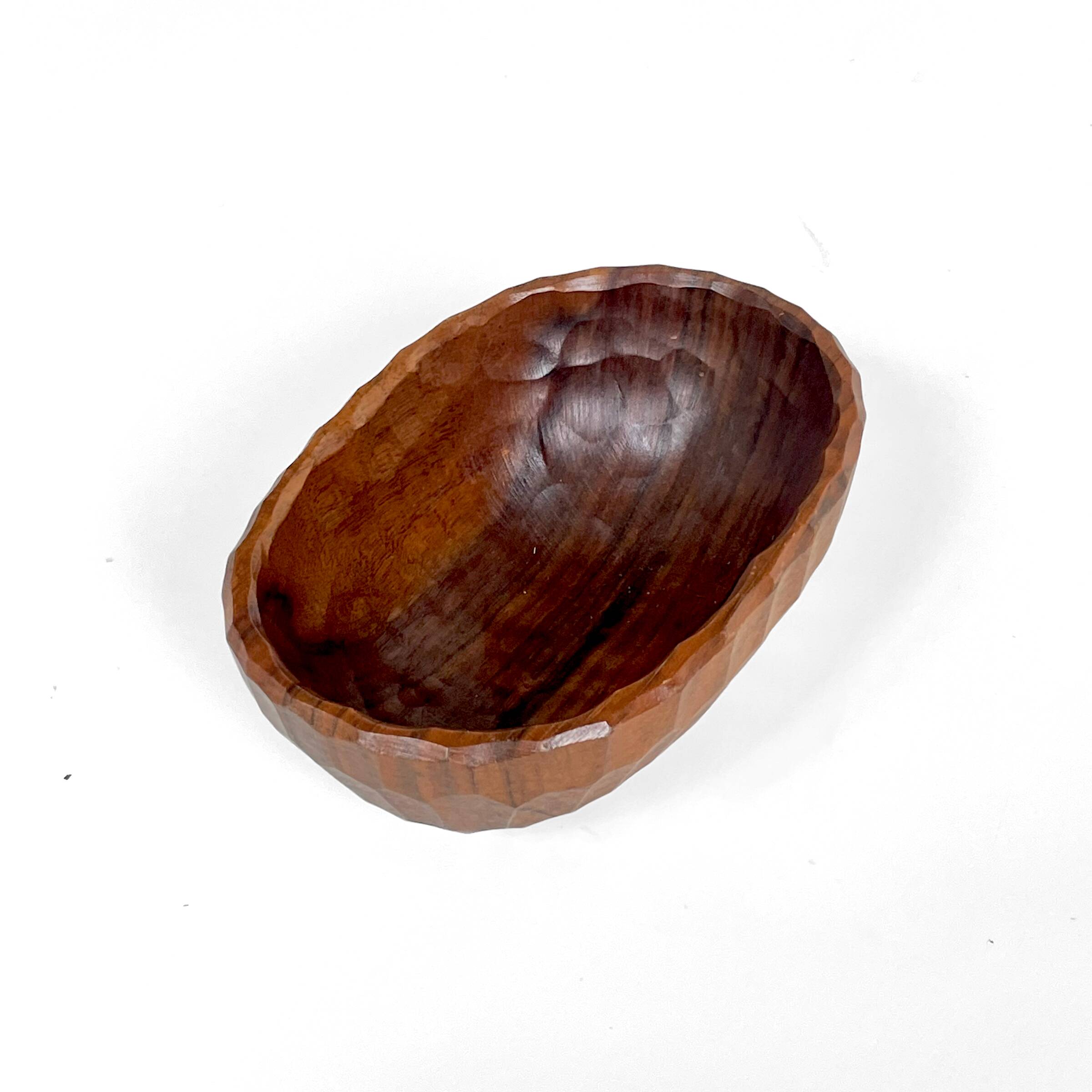 Carved solid wood pocket bowl, 1960