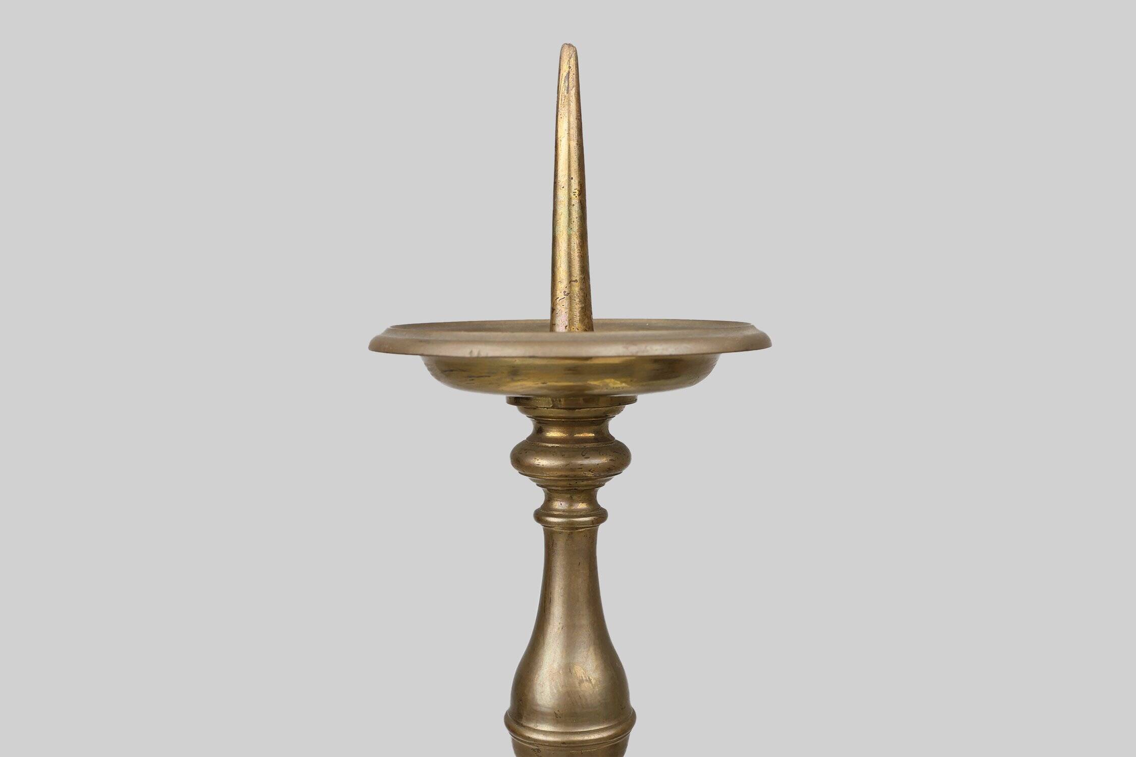 Large French Church Candlestick in Bronze, 1890s