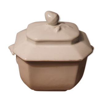 Old white porcelain sugar bowl