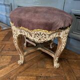 Late 19th century stool decorated with macaroons and claw feet