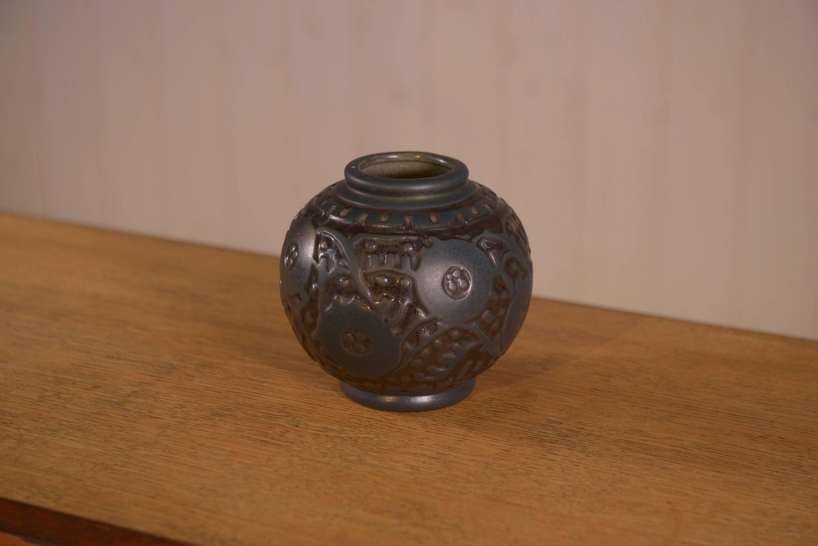 Art Deco ceramic vase by Georges Condé, Mougin Nancy, France, 1930s