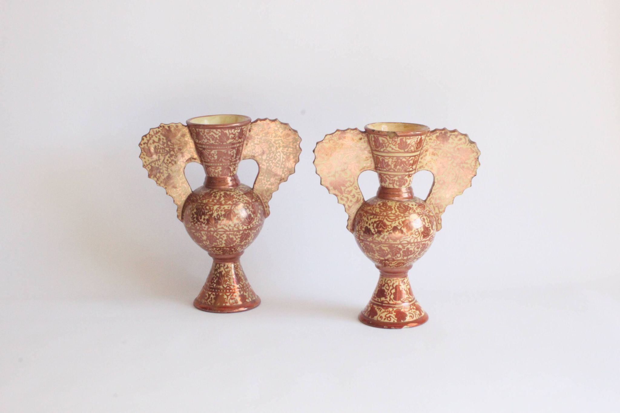 Vases Néoclassiques Espagnols en Cuivre Lustré, 19e
