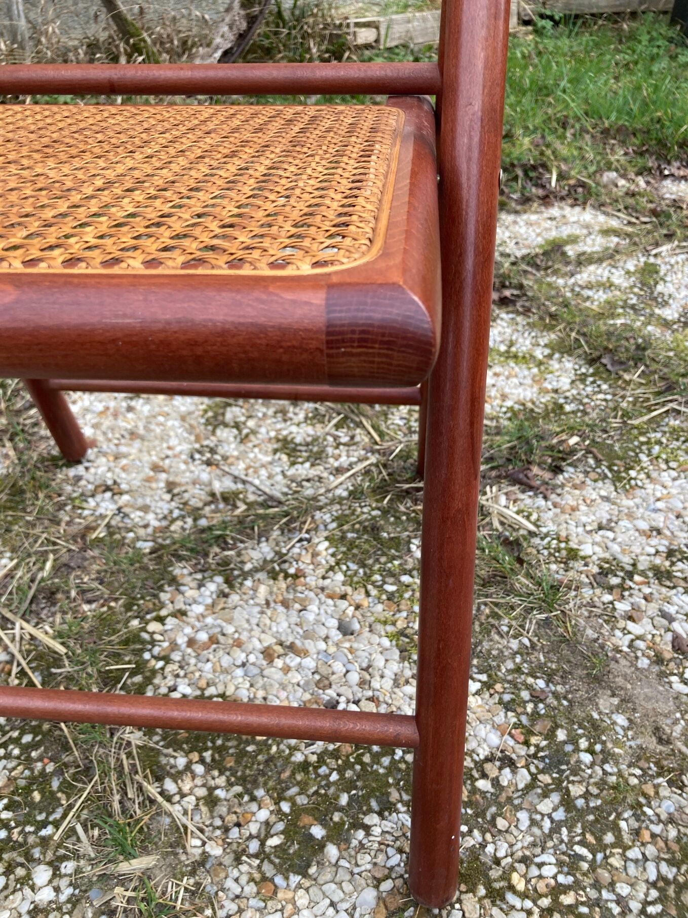 Pair of Italian folding chairs in vintage canning
