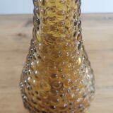 Amber-colored empoli glass decanter