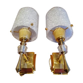 Paire d'appliques art déco années 30