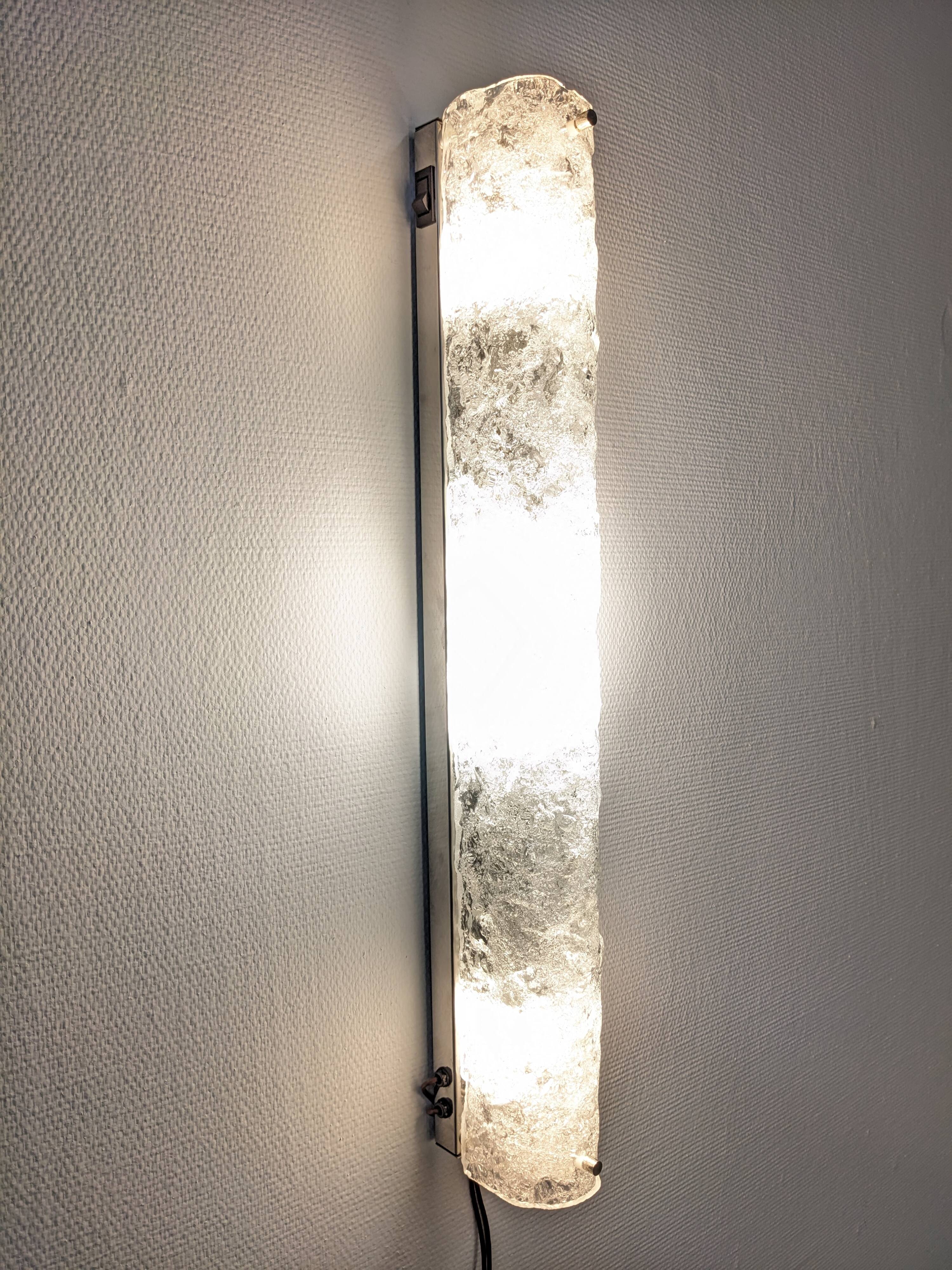 XL Murano glass wall sconce by Hillebrand Leuchten, Germany circa 1960.