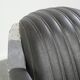 Set of 2 sturdy industrial black cowhide Aviator design armchairs with aluminium and rivets