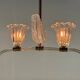 Venetian chandelier in clear Murano glass and brass circa 1950