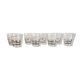 8 glasses with white granite band and gold edging from the 1950s