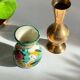 Vintage handcrafted ceramic and brass vases