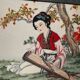 Paires de panneaux muraux chinois Geisha