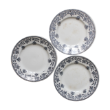 3 flat ironware plates, "Jane" model, Saint Amand