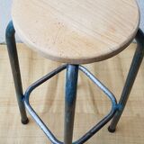 High wood and metal stool