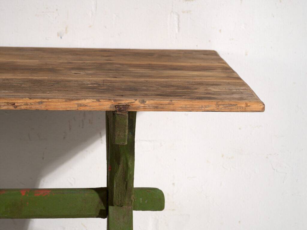 Antique trestle table made of pine wood – Central Europe, circa 1900
