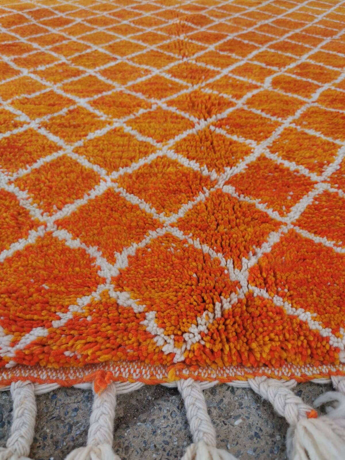 bright orange Beni Ouarain rug 250*150cm