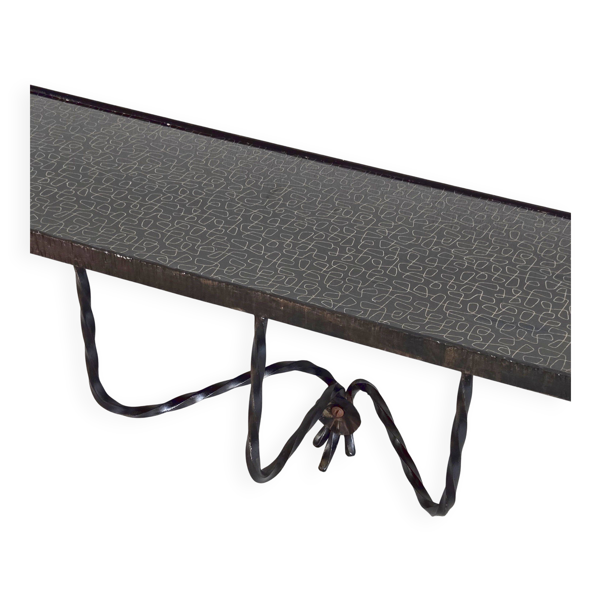 Vintage 1950s wall console shelf