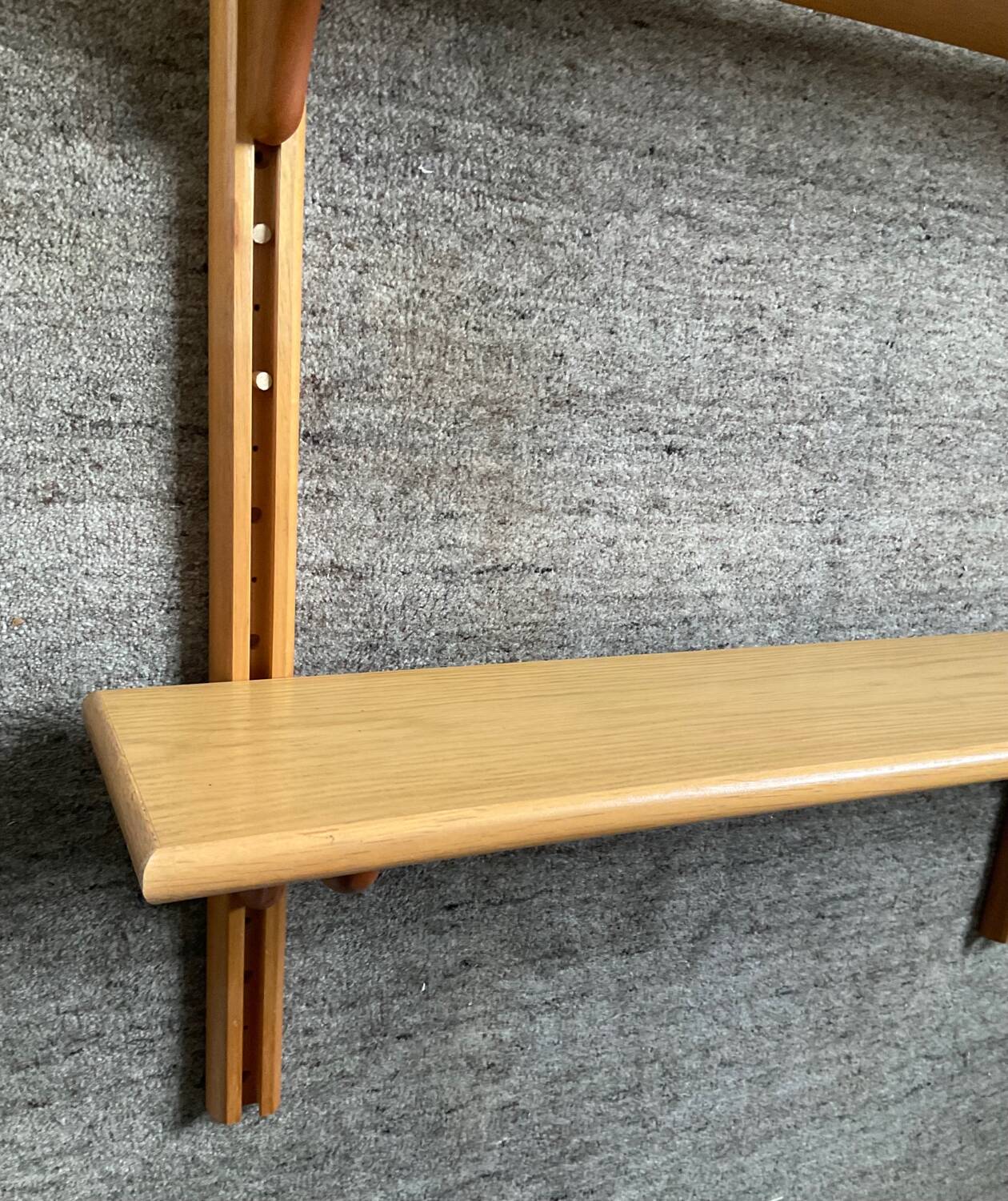 Vintage beech wall shelf