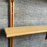 Vintage beech wall shelf