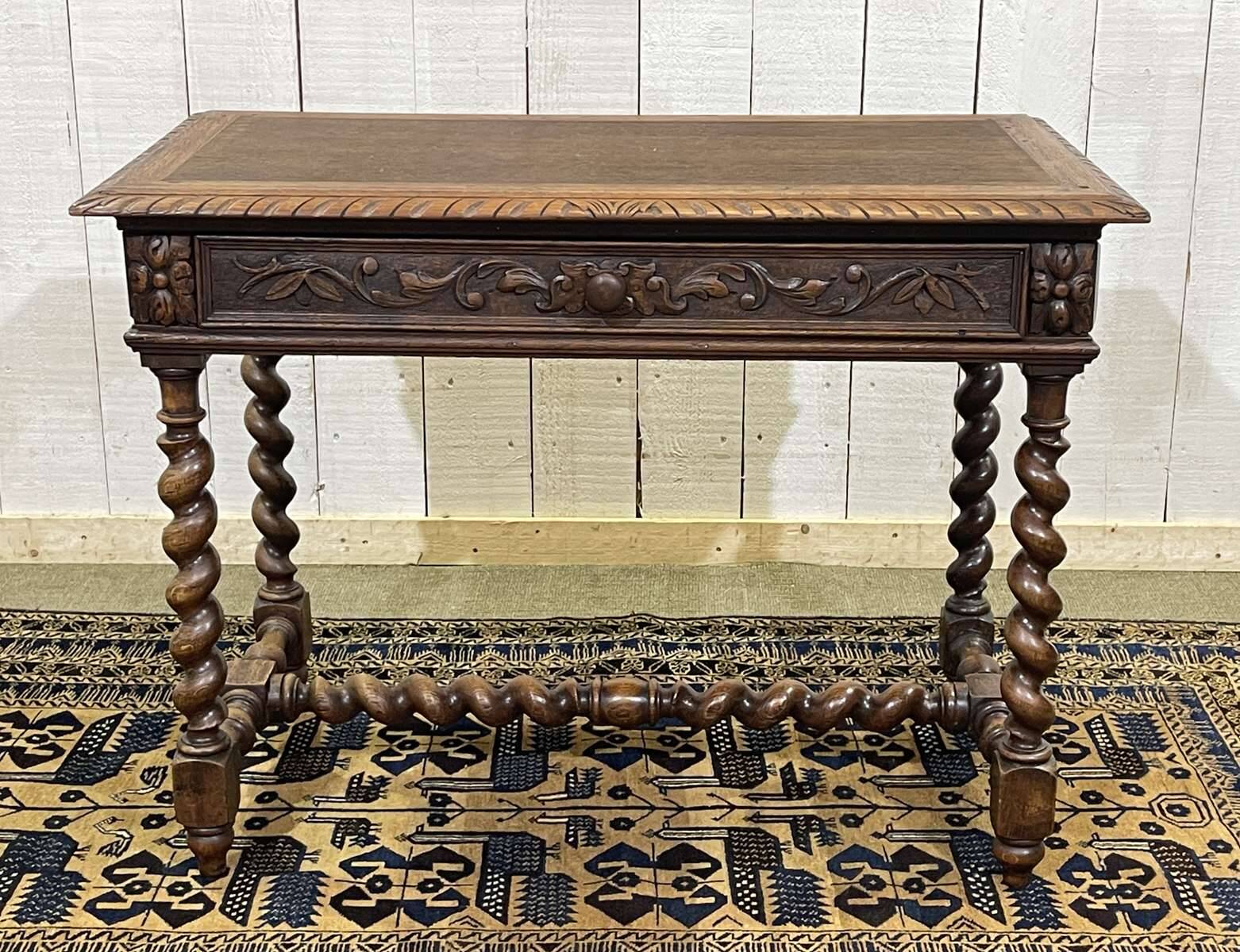 Henry II oak desk table from the early 20th century