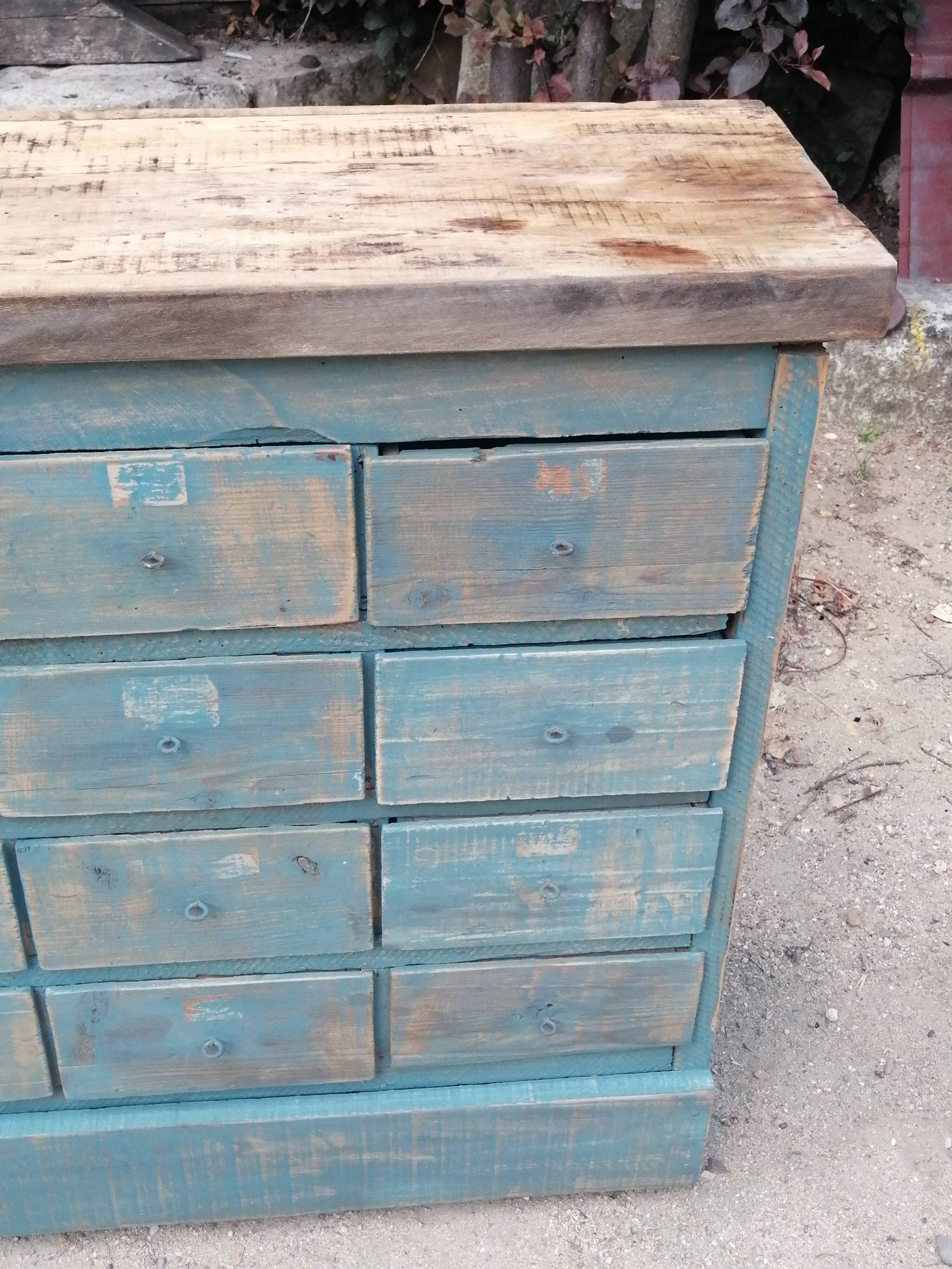 Old wooden workshop furniture