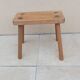 Vintage old wooden farmhouse stool treated brutalist