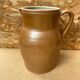 Ancien pichet 5 litres grès marron beige intérieur blanc vintage