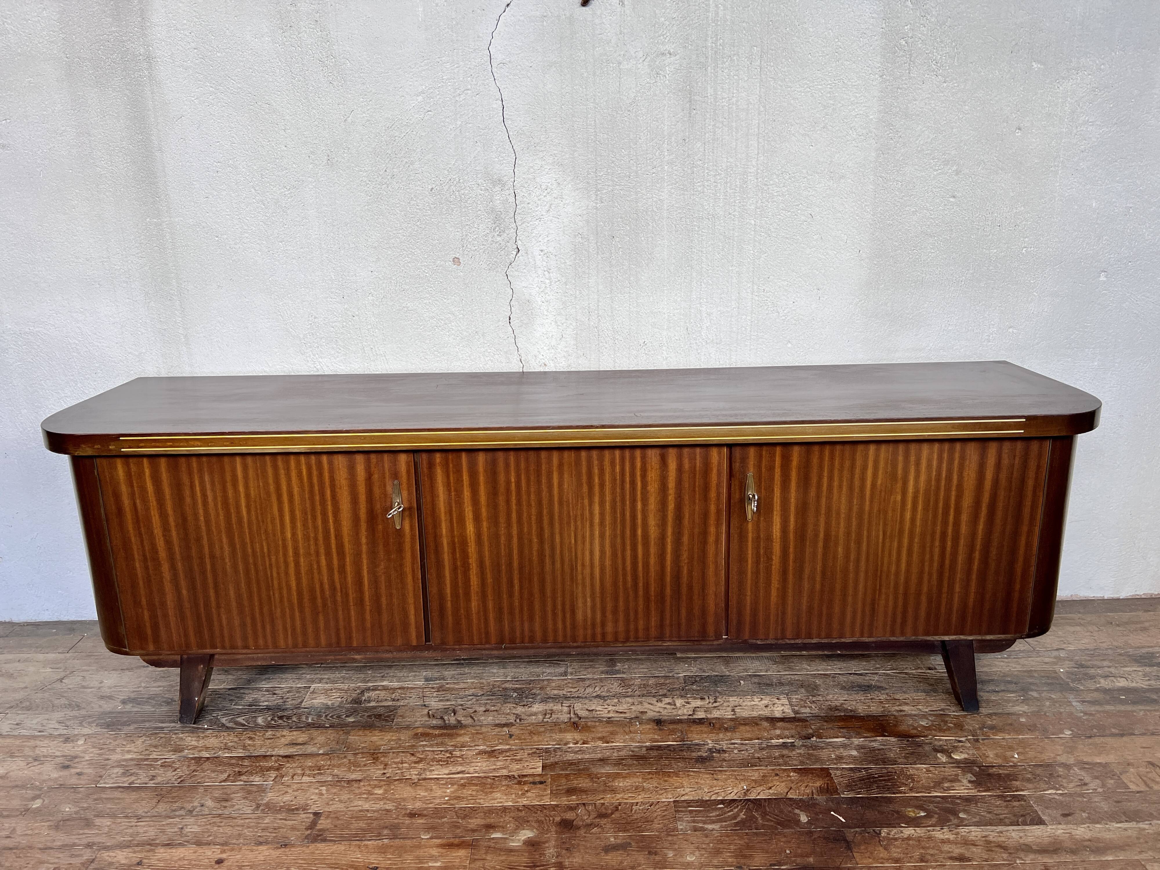 Enfilade vintage hifi tv stand compass feet