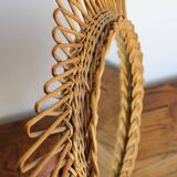 Old rattan star witch mirror vintage design 50s 60s