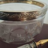 Crystal silver sugar bowl and spoon in box