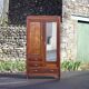 Art deco wooden cabinet with mirror, wooden storage unit, vintage Parisian cabinet