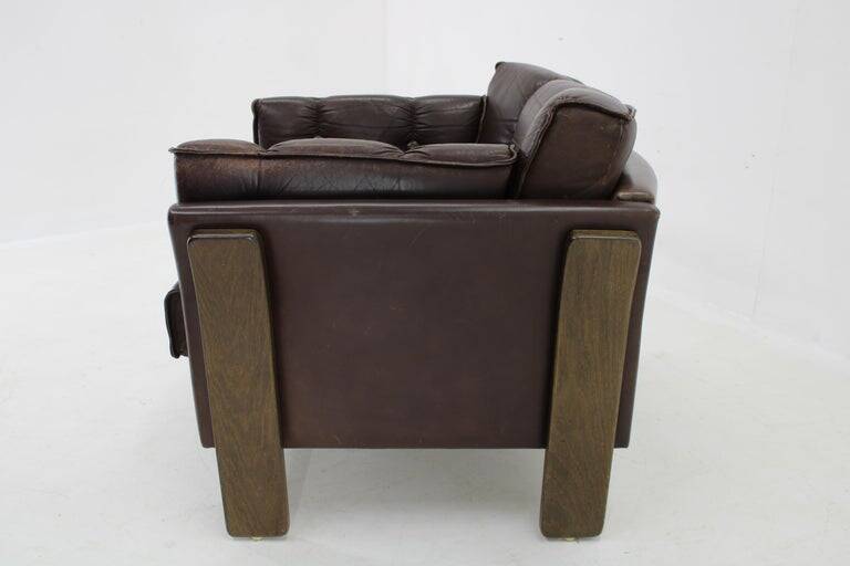 1970s Brown Leather armchair, Denmark