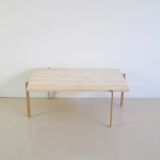 Rectangular travertine coffee table